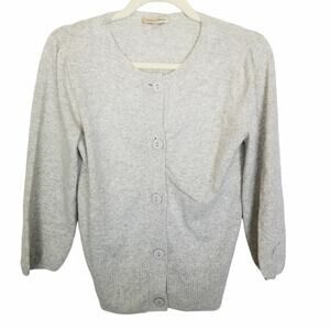Vertical Design Womens Cashmere Sweater Cardigan Quiet Luxury Minimalist S Prep